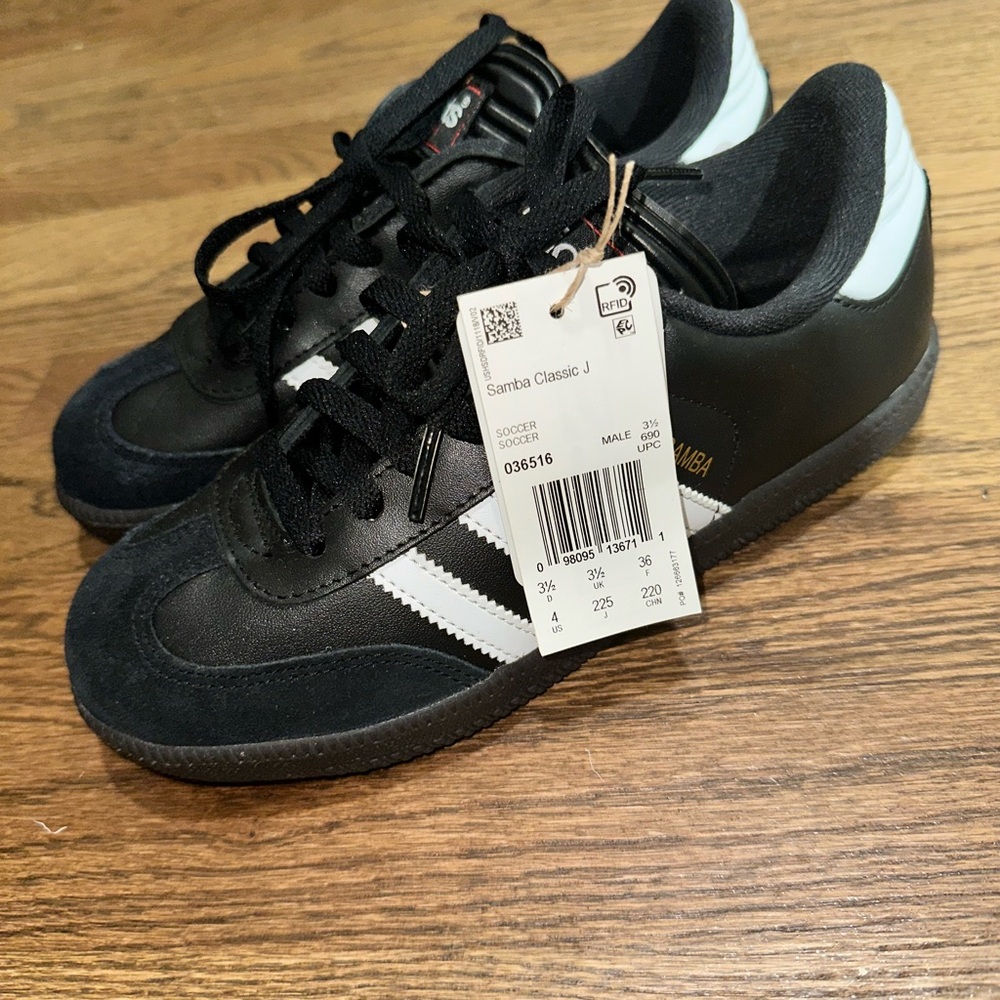 Adidas Samba Classic Black and White Kids  Shoes